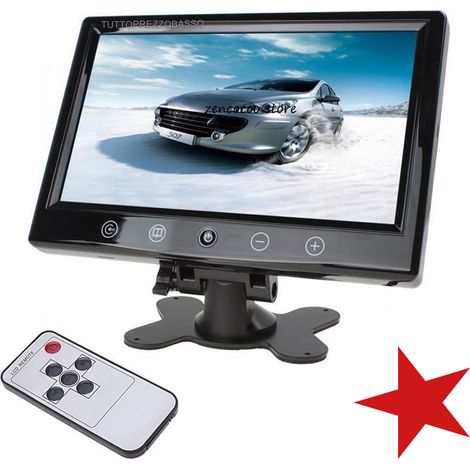 Monitor LCD TFT 10" Con 2 Ingressi Video AUTO CAMPER POGGIATESTA Video SECURITY