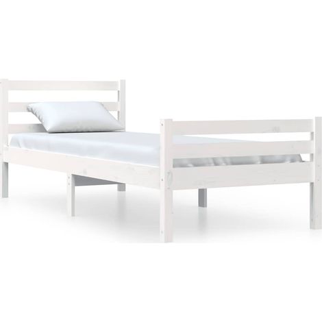 Maison Exclusive - Massivholzbett Weiß 100x200 cm (1/5)