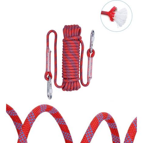 Cuerda elástica, Cuerda universal resistente al desgaste, Cuerda elástica fuerte, Cuerda elástica, pesca, 10 mm de grosor, 10 m de largo, Roja (1/5)