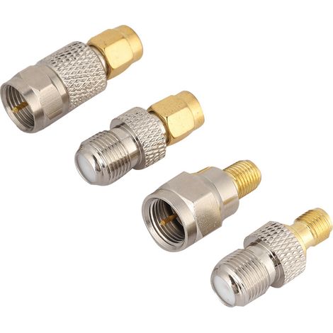 Adaptateur convertisseur radio portable en laiton pour antenne (4 connecteurs F vers SMA). (1/5)