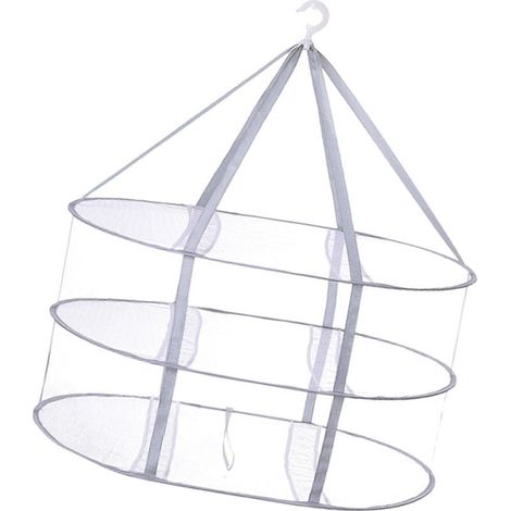 3 couches Égouttoir à Pull Pliable Et Suspendu, SècheLinge Niveaux En Filet, Séchoir à Linge Plat, Cintre Empilable Polyvalent, Séchage Net Etendoir (1/4)