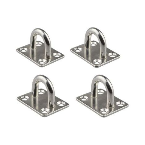 4 Stück Ösenplatte, 6 mm, Marine-Sattel, Ösenplatte aus Edelstahl 304, langlebig, für Bootswand, Decke, Schaukel, Marine-Hängematte (1/5)