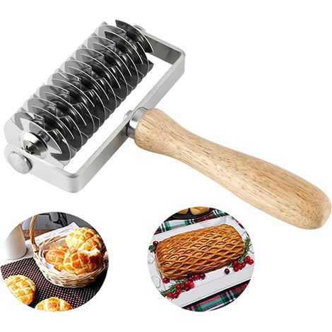 Tagliapasta in acciaio inox, taglia pizza a griglia, utensile da cucina adatto alla cottura. (1/5)