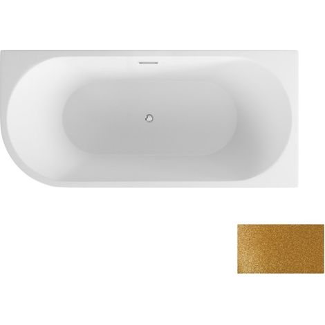 Baignoire îlot ZOYA GLAM GOLDEN angle droit 150x75 cm/170x80 cm - 150 x 75 cm