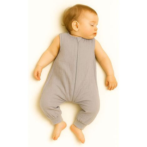 Saco de dormir de muselina para niños con piernas L 9-24 meses verano TOG 1.0 - gris (1/5)