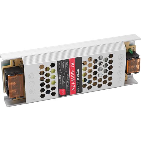 Alimentation à découpage ultra-mince 60 W pour bande LED 12 V 5 A pour caisson lumineux LED (1/5)
