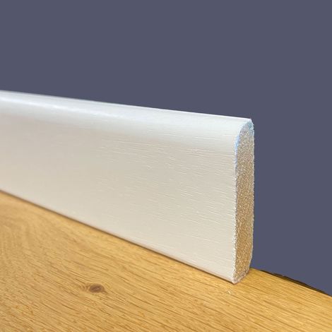 BATTISCOPA BC laccato bianco in legno MASSELLO 50X10 (prezzo al ML) (prezzo al metro)