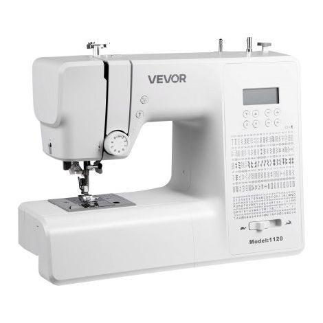 Machine à Coudre Électrique Informatisée, Piqueuse 200 Motifs de Points, avec Moteur Puissant, Écran LED et Éclairage LED, Cadre Métallique Robuste, pour Travaux Manuels et Réparations, Maison (1/3)