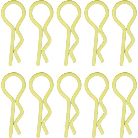10 Pinces RShape Métal pour Carrosserie RC Lot de 10 Clips Jaunes Compatible 1/5 1/6 1/8 1/10 Voiture (1/5)