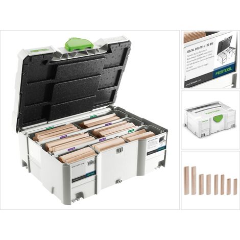 Festool Domino XL Sort. DS/XL D12/D14 Tassello Faggio 128 pz. BU in un contenitore ( 498205 ) (1/5)