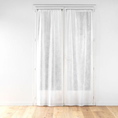 Paire de Voilages Passe-Tringle "Karla" 70x240cm Blanc (1/3)