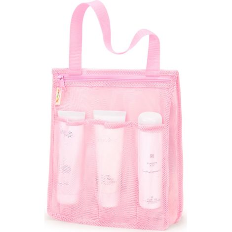 Cabine de douche en filet, accessoire de fitness portable indispensable pour les voyages, les camps et les dortoirs, rose (1/5)