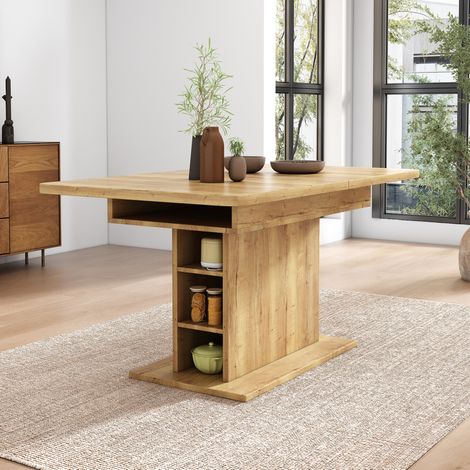 Esstisch Ausziehbar Stauraum 110 130 cm Natur OKMYHOME (1/5)
