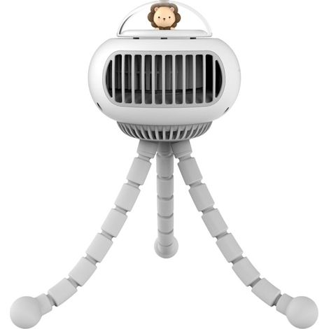 Ventilateur sans pales sans fil – 4 vitesses, oscillation 130°, batterie 3600 mAh, flux d’air puissant – Avec clip, pour poussette, vélo enfant