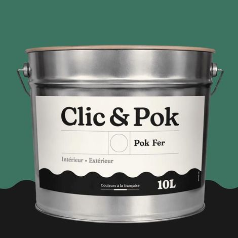 Peinture Fer Antirouille – Métal Extérieur Intérieur, Satinée, Protection Rouille - 10L - RAL 6000 Vert patine