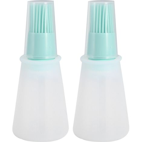 Lot de 2 pinceaux silicone pour huile et miel barbecue, outil de cuisson pâtisserie BBQ vert. (1/5)