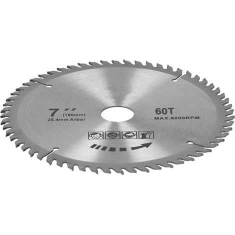 Lame de scie circulaire 180mm pour bois, disque de coupe 7x60T, accessoire menuiserie, outil de sciage professionnel (1/5)