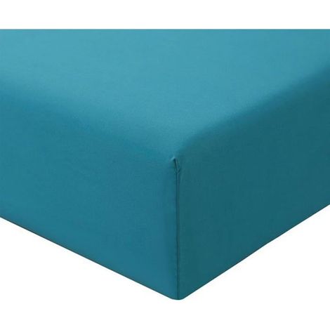 Drap Housse 180x200 Bleu Canard - Drap Housse 180 x 200 Bonnet 40cm Matelas en Microfibre 2 Personnes,Bleu Canard 180x200 (1/5)