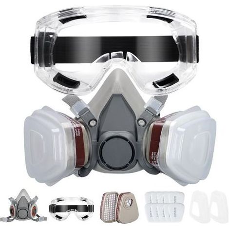 KN95 Masque Respiratoire Intégral Avec Filtres, Masque Anti-Poussière En Aérosol De Peinture Réutilisable, Idéal Pour Polissage,Soudure,Graffiti (1/5)