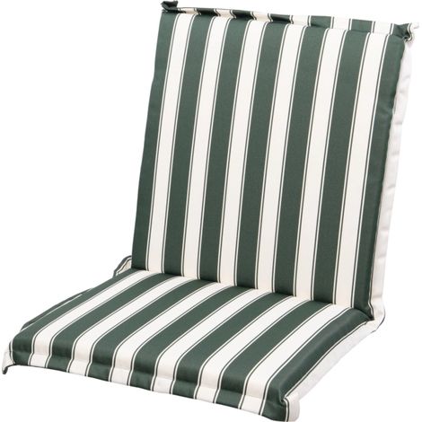 cuscino per sedia da esterno a righe verdi, 39x37xh2.5 cm