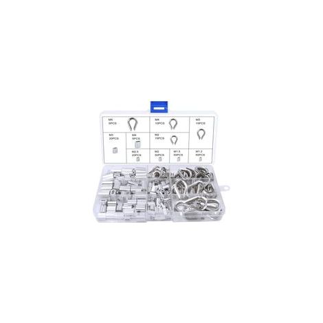 Kit de 240 gaines métalliques pour câbles : gaines en aluminium et embouts en acier inoxydable, tailles M1.2, M1.5, M2, M2.5, M3, M4, M5