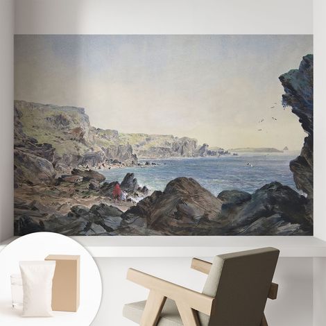 Papier peint intissé avec imprimé installation simple qualité excellente sans désordre - Colle incluse gratuite Côte paisible 104x70 cm (1/5)