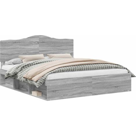 Maison Exclusive - Estructura de cama con cabecera Gris Sonoma 20