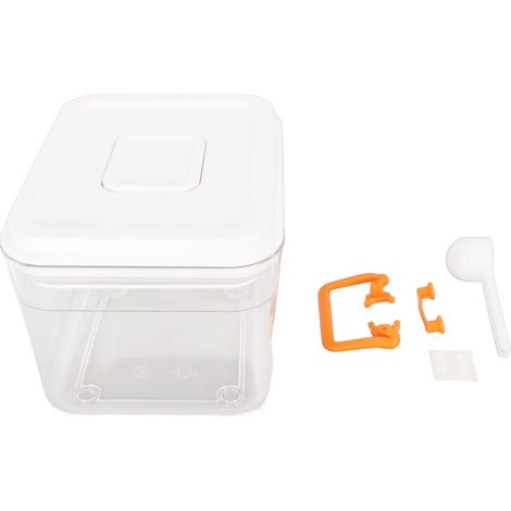 Boîte de conservation alimentaire 1000ML transparente, étanche à l'air avec couvercle à bouton poussoir pour céréales, riz, farine, sauce. (1/5)