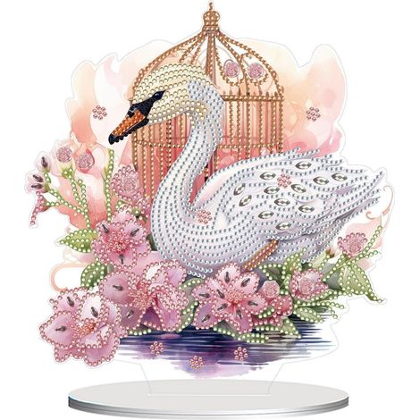 5D Diamant Painting Tischdeko Schwan Stehend Kunst Set für Erwachsene & Kinder