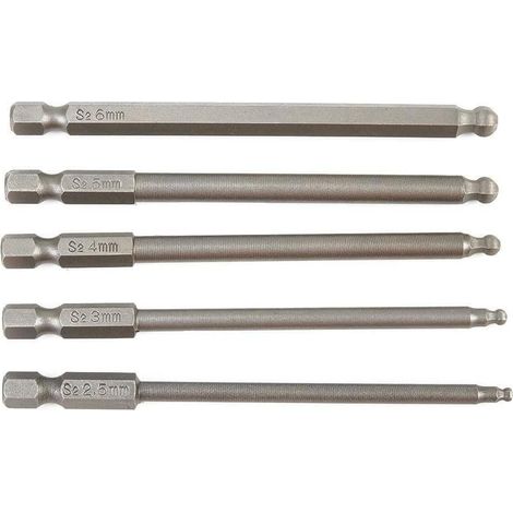 5 embouts, hex/boule, aimantés, pour atelier et montage (1/5)