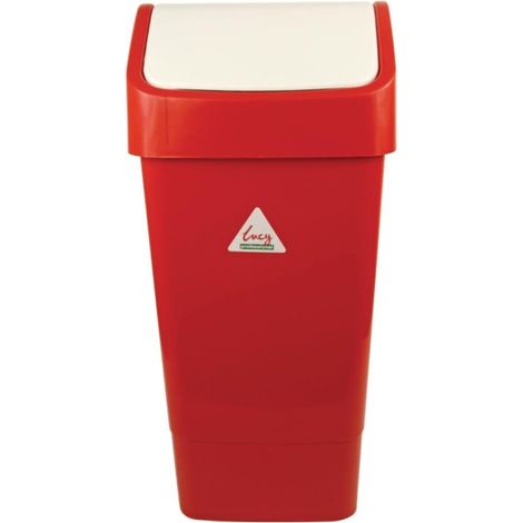 Poubelle polypropylène à couvercle battant SYR rouge 50L - 330 x 320 x 710 mm - SCOT YOUNG