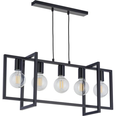 Suspension déco loft géométrique noire Eden 5xE27 Sigma