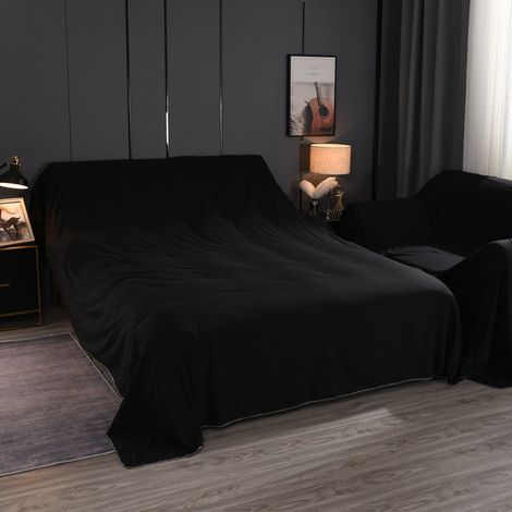 Filiyano-Housse anti-poussière noire de 78,7 x 94,5 pouces pour canapés, chaises longues