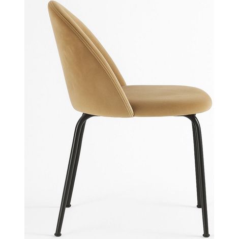 Sillas Comedor - Silla Black Dalnia Terciopelo - Marrón Claro (1/5)