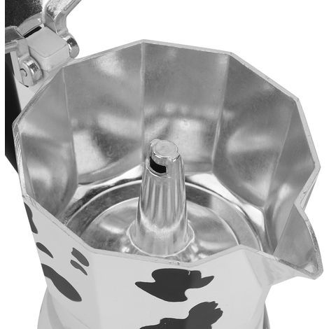 Caffettiera moka in alluminio, 3 tazze, 150 ml, per uso domestico e per preparare caffè con latte. (1/5)