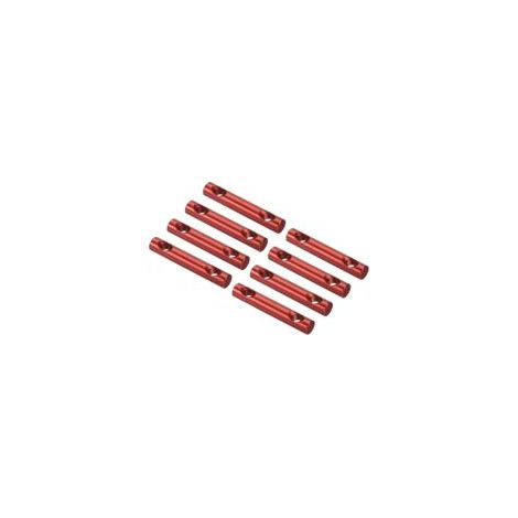 Set mit 8 Zeltspannern aus Aluminiumlegierung - 2-Loch-Seilversteller für Campingausrüstung, geeignet für Camping, Wandern und Reisen (60 mm, Rot)