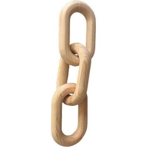 Chaîne décorative en bois, maillons de chaîne rustiques, ornement de style ferme (1/4)