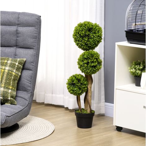 Pianta artificiale di bosso in vaso 90 cm con protezione UV, verde chiaro DESVIAE (1/5)