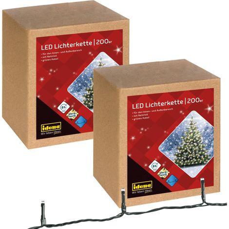 2 pièces Guirlande lumineuse LED avec 200 LED en or-jaune, extérieur (1/5)