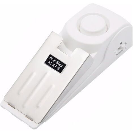 (avec batterie) Butée de porte portable 120 dB, dispositif de sécurité de voyage adapté aux hôtels et aux maisons, 3 niveaux de sensibilité, facile à transporter, alarme de sécurité personnel (1/5)