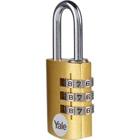 Cadenas Yale à code aluminium 20 mm - Anse acier, combinaison 3 chiffres