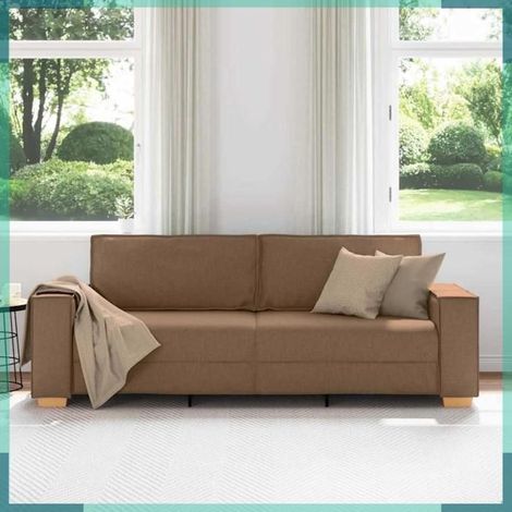 4104994 Canapé Marron 220 x 80 x 84 cm tissu (1/5)