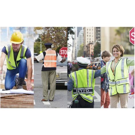 Gilet de sécurité réfléchissant haute visibilité, multipoches, vêtement de travail, sécurité, vêtements de travail, jour et nuit, pour moto et vélo. (1/5)