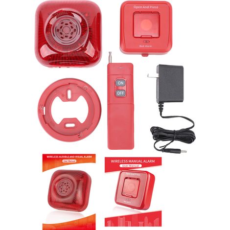 Lot de 3 panneaux d'alarme incendie sans fil RF 433 MHz avec alarme sonore et lumineuse, système de sécurité intelligent et télécommande (prise US). (1/5)