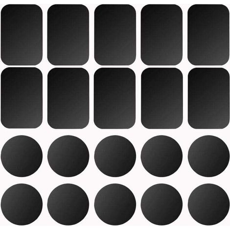3M Adhesive Metal Plate, Set of 10 Self-Adhesive Metal Plates for Phone Magnets/Magnetic Car Phone Holders S-07 (10 Black) (1/3)