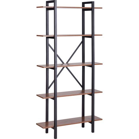 5 Tier Shelving Unit DARBY 180 cm Dark Brown (1/5)
