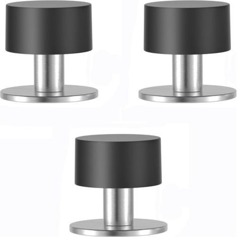 Butées Porte Adhesive Butoir Arrêts Door Stoppers Avec Antichoc (40mm) 3pcs 40mm Acier Inoxydable Caoutchouc (1/5)
