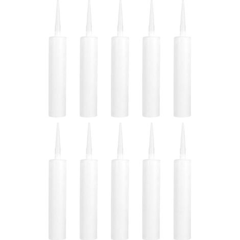 10 Tubes de Calfeutrage Vides Rechargeables Pack de 10 Pièces en Pe Blanc Légers et Réutilisables pour Réparations et de Bricolage (1/5)