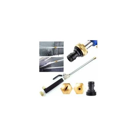 Lanza de agua a alta presión para pistola pulverizadora con 2 boquillas de limpieza, boquillas de pulverización, conector para manguera de jardín de 46 cm, ducha de jardín Hydro Jet Power, color negro (1/5)