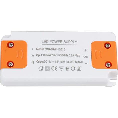 Transformateur LED Entrée 220-240V Sortie DC 12V 1.5A 18W, Ampoule LED driver, Convertisseur conducteur alimentation de tension, Convertisseur 220V 12V pour Éclairage Intérieur (1/5)